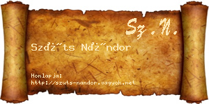 Szüts Nándor névjegykártya