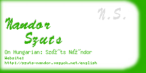 nandor szuts business card